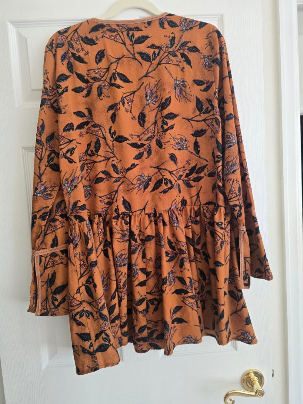 Jodifl  Rust/Brown V-Neck Mini Dress L - Picture 2 of 4